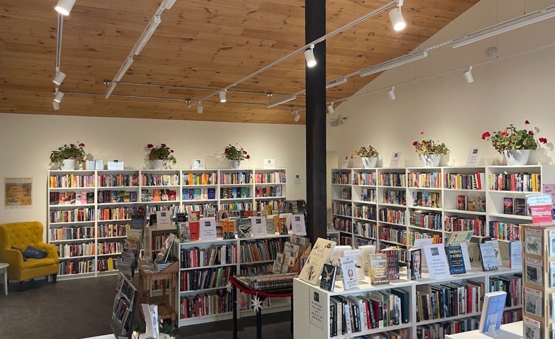 Inside anodyne book shop - cozy bookshelves filled with books